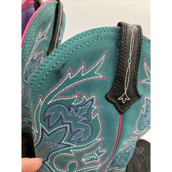 9.5 B Ariat Fatbaby Mid Calf Boots Turquoise Butterfly Stitch 10012811 Fat Baby - Picture 7 of 7